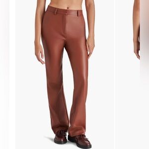 Steve Madden pleather Mercer trousers in cognac/brown